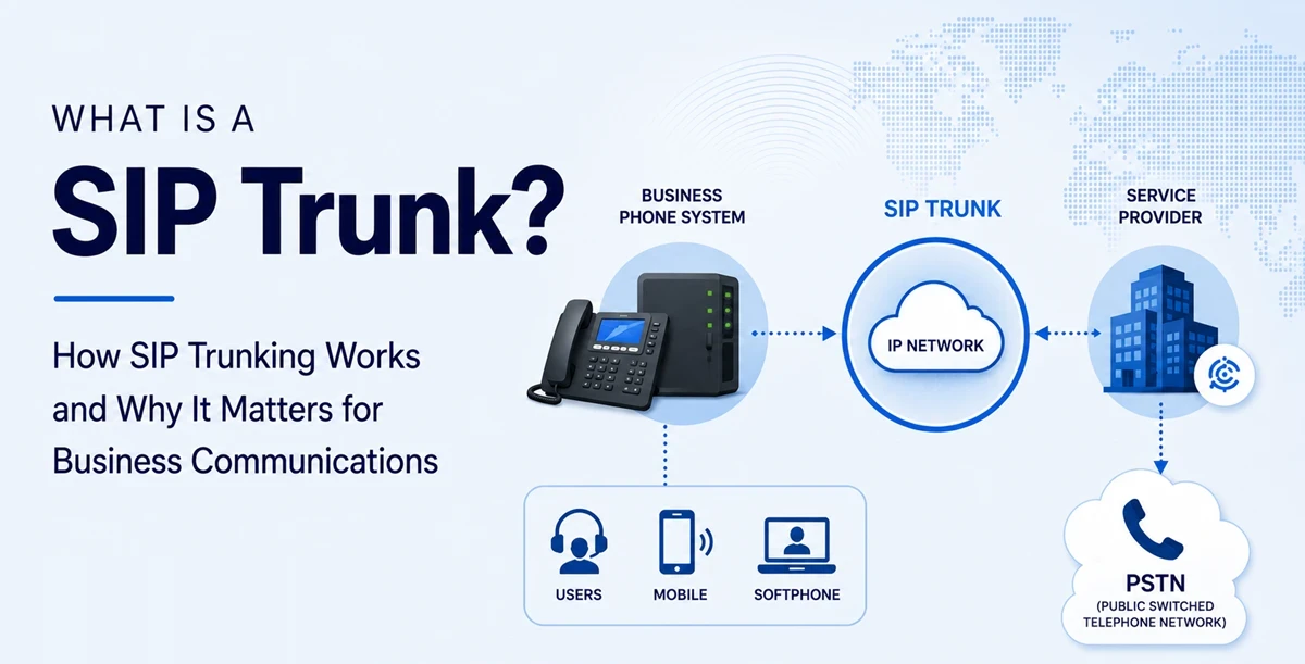 What is a SIP trunk – business phone system, SIP trunk over an IP network, service provider and the public telephone network